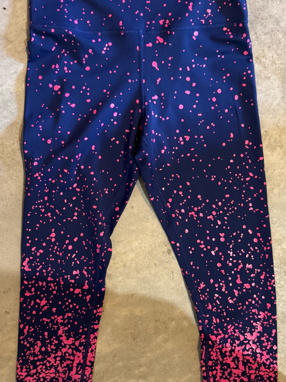 ZYIA Navy Leggings with Pink Speckle Print